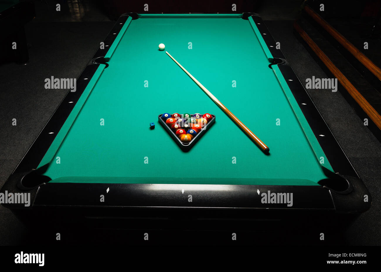 Table for billiards and ball top view Stock Photo Alamy