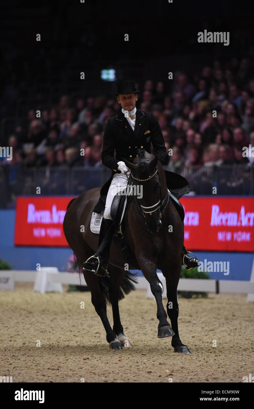 London, UK. 17th Dec, 2014. Olympia London Horse Show-Reem Acra FEI World Cup dressage leg grand prix. Edward Gal on Glocks Undercover carried 2nd Place Credit:  Action Plus Sports/Alamy Live News Stock Photo