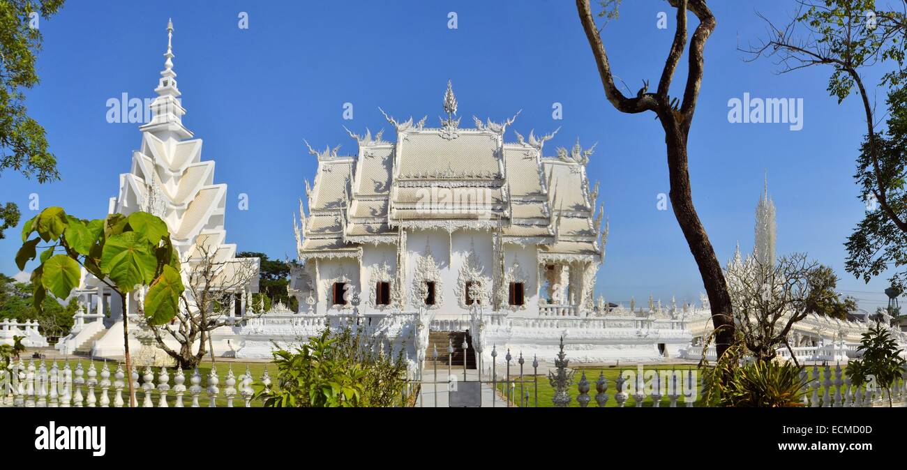 Beautiful white temple in Chiang Rai, Thailand Stock Photo - Alamy