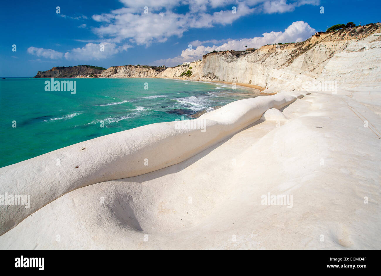 Scala dei Turchi - beach and white chalk cliffs in Sicily Stock Photo