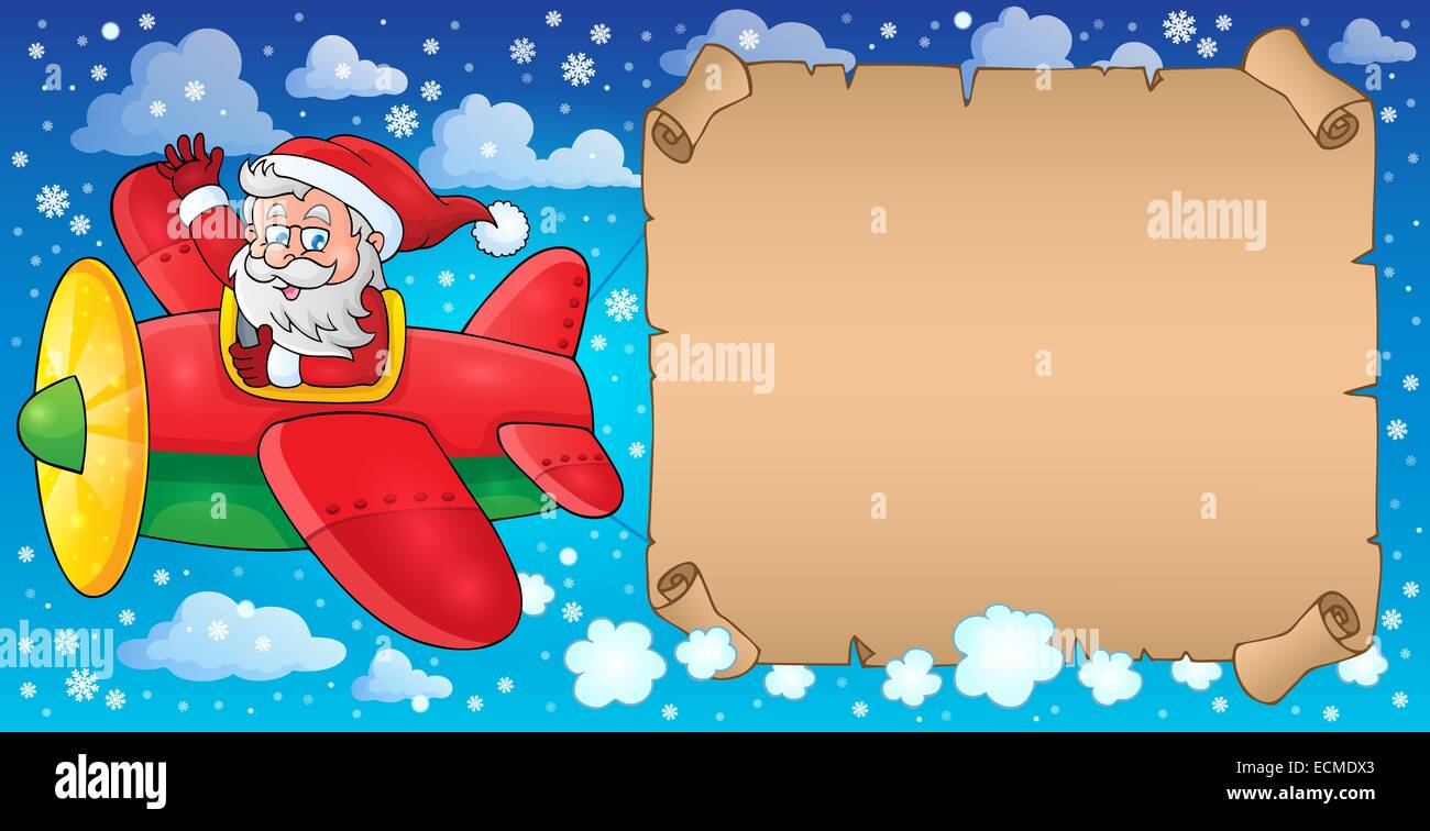 Santa Claus in plane theme image 7 picture illustration Stock Image