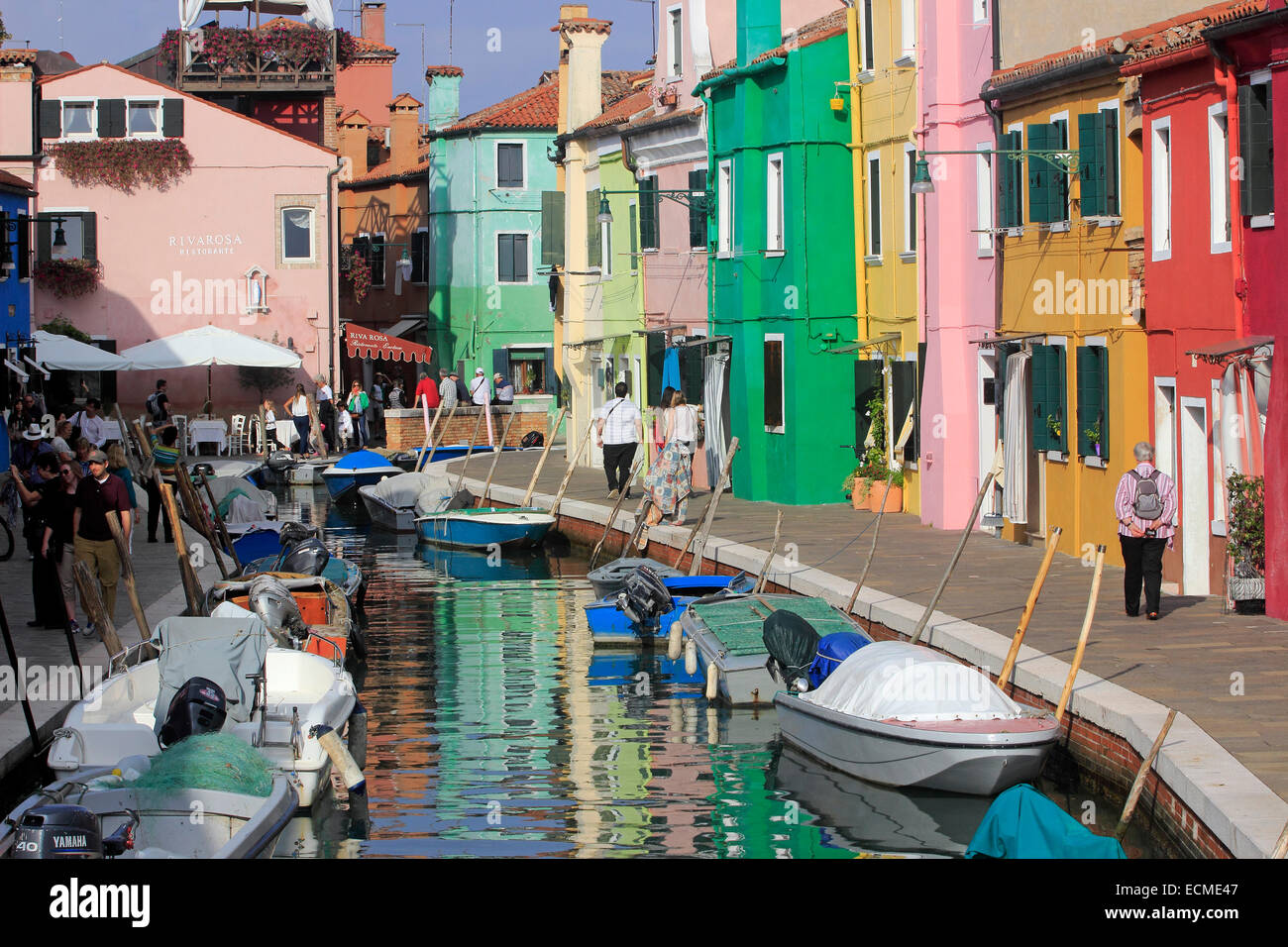 Venice the typical colorful houses along the canal hi-res stock ...