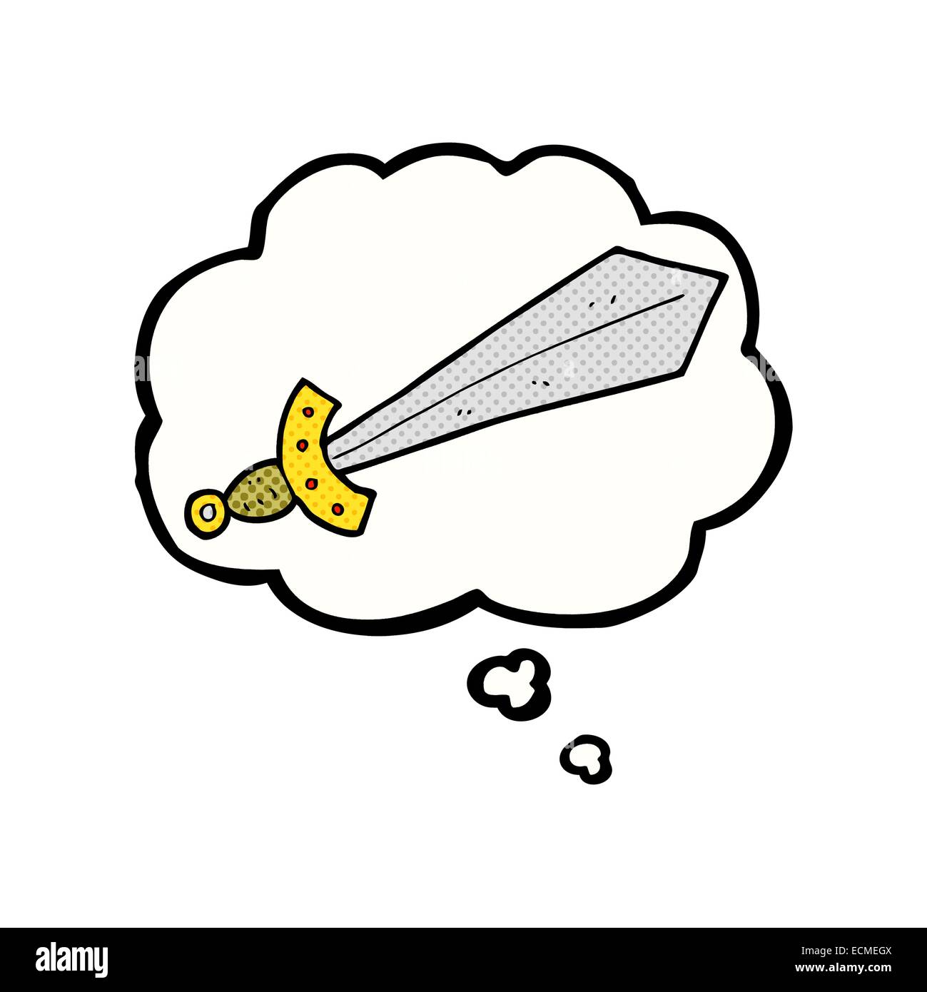 cartoon sword with thought bubble Stock Vector Image & Art Alamy