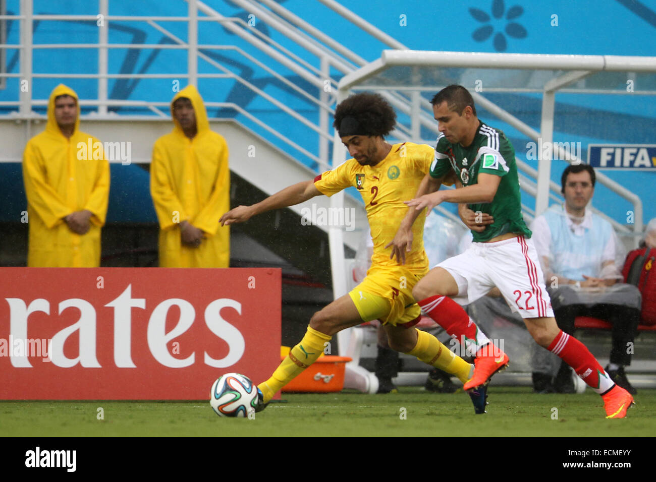 2014 FIFA World Cup - Group A match, Mexico 1 - 0 Cameroon, held at Estadio das Dunas, Natal  Featuring: Paul Aguilar Where: Natal, RN, Brazil When: 13 Jun 2014 Stock Photo