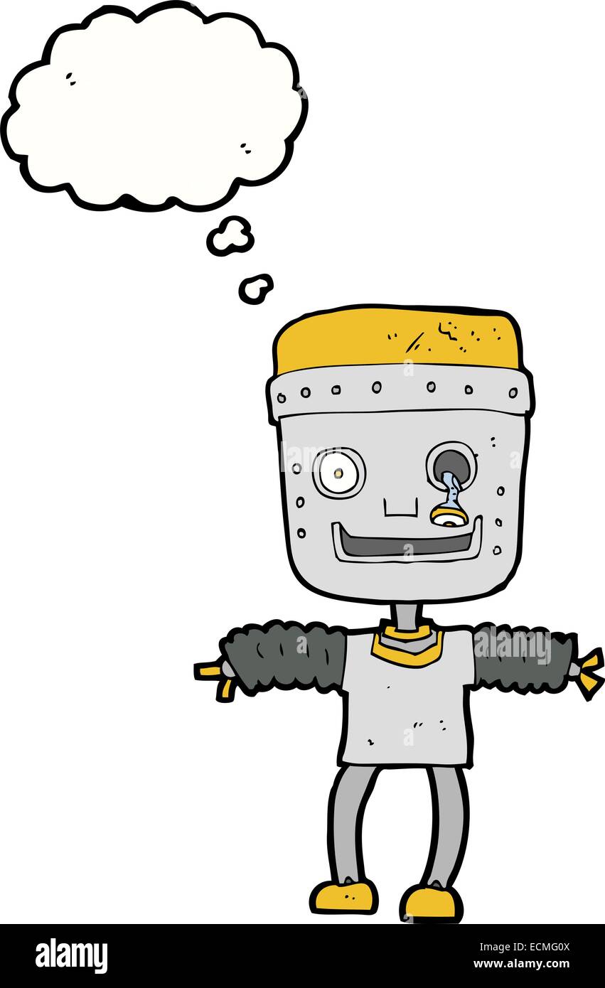 cartoon robot with thought bubble Stock Vector Image & Art - Alamy