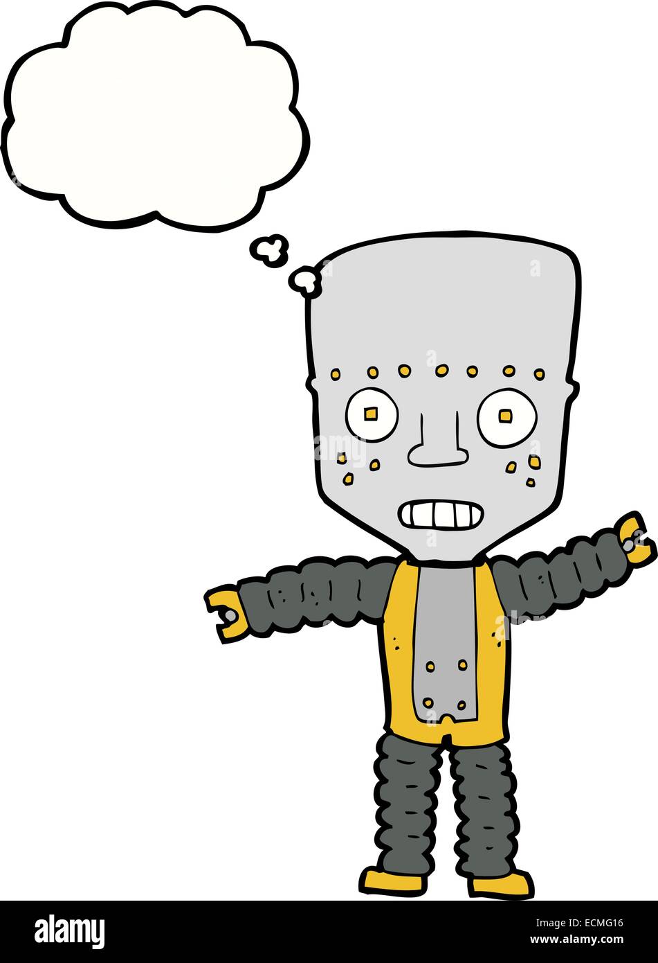 cartoon robot with thought bubble Stock Vector Image & Art - Alamy