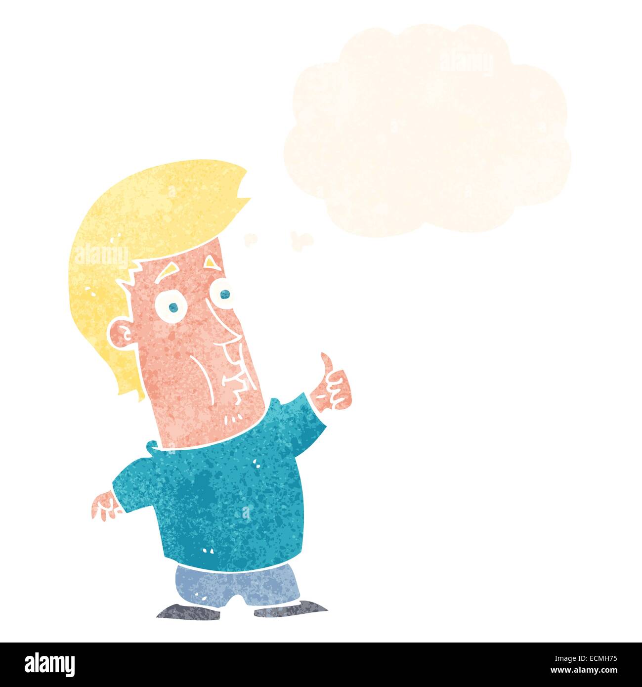 cartoon man giving thumbs up sign with thought bubble Stock Vector ...