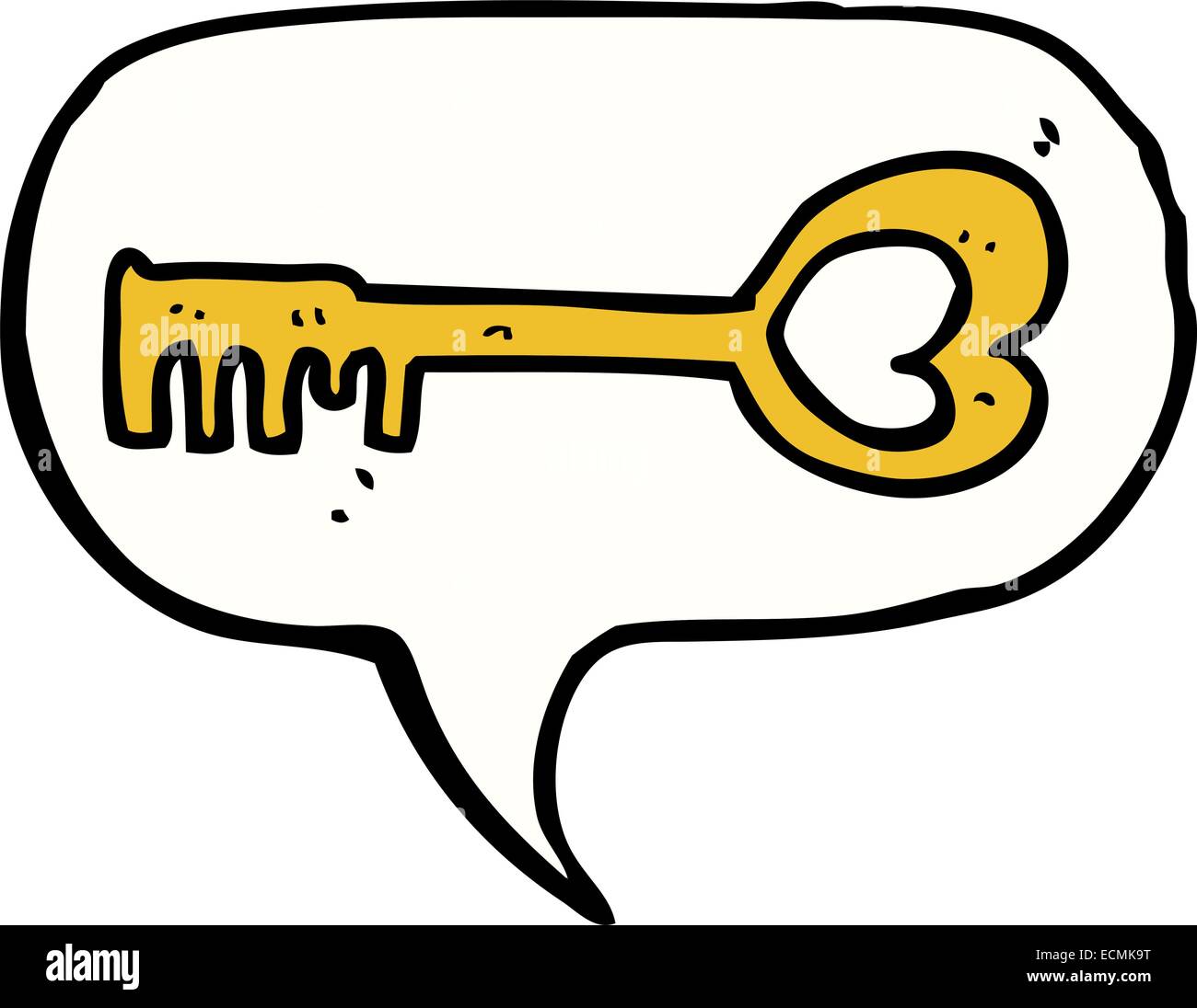 cartoon heart shaped key with speech bubble Stock Vector Image & Art ...