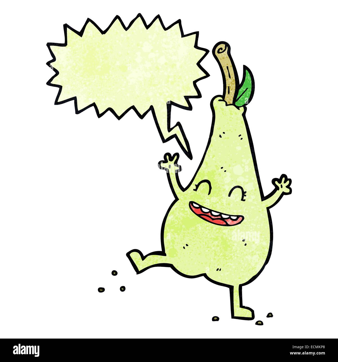 cartoon happy dancing pear with speech bubble Stock Vector Image & Art ...