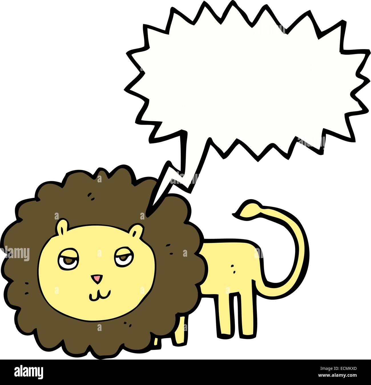 cartoon lion with speech bubble Stock Vector Image & Art - Alamy