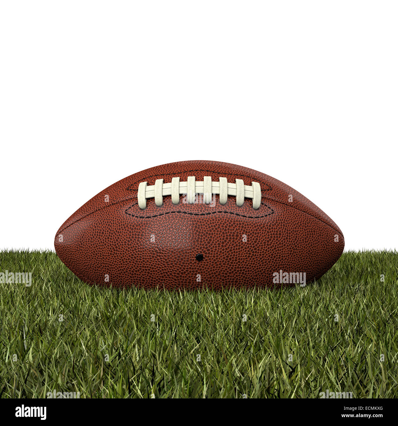 american football ball on grass Stock Photo