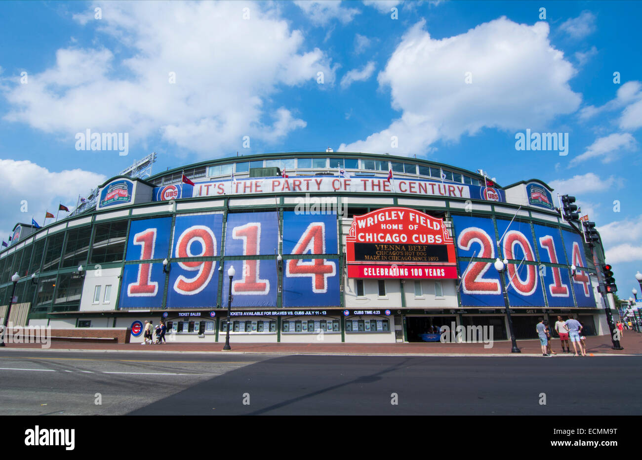 USA Illinois Chicago Wrigley Field 100th anniversary first opened to  baseball on April 23, 1914 stadium's exterior Stock Photo - Alamy