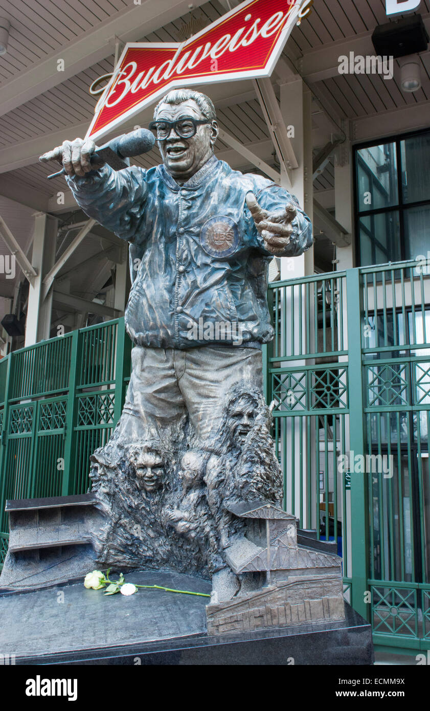 Chicago Illinois famous Wrigley Field statue of Harry Caray announcer