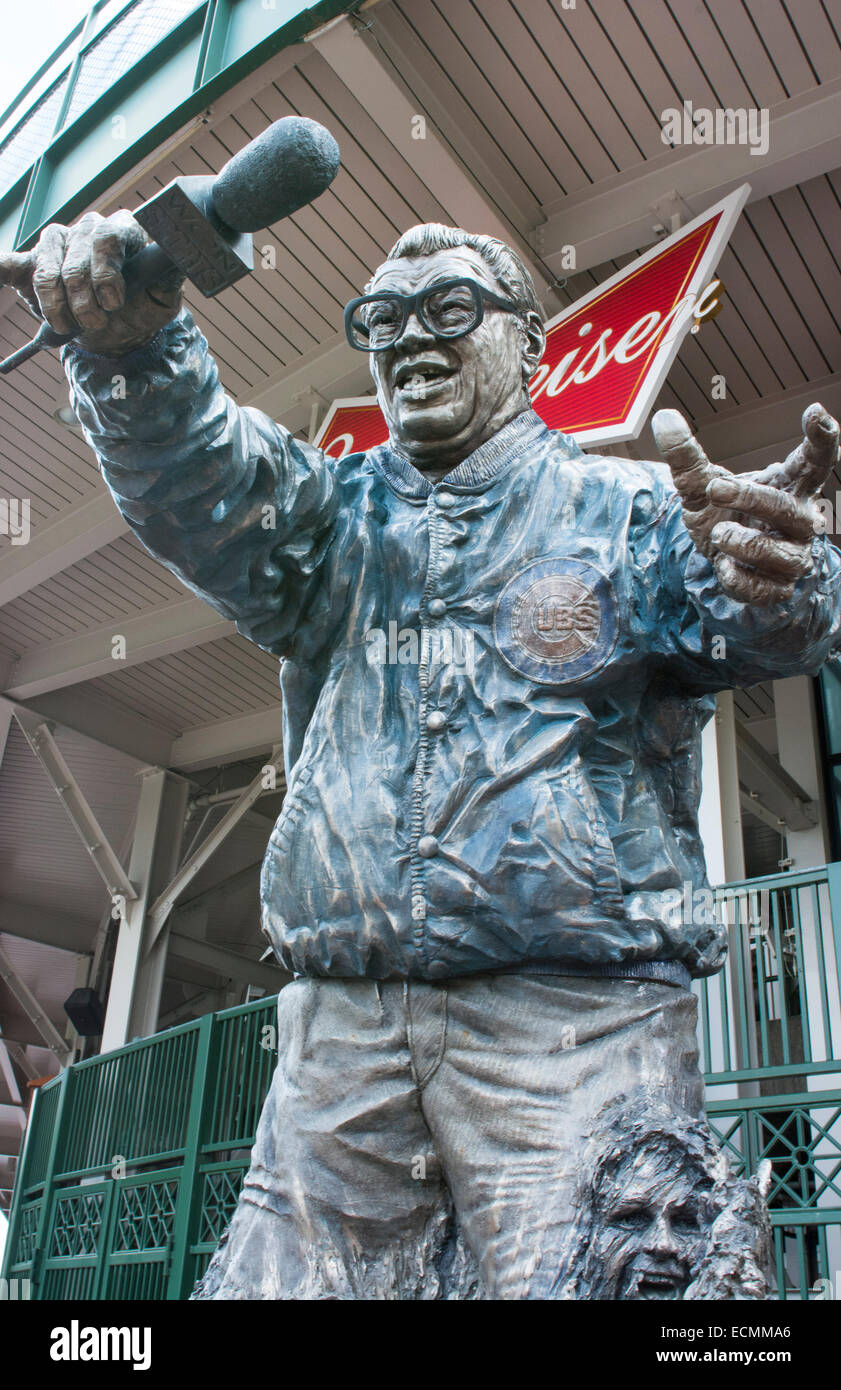 Chicago Illinois famous Wrigley Field statue of Harry Caray announcer