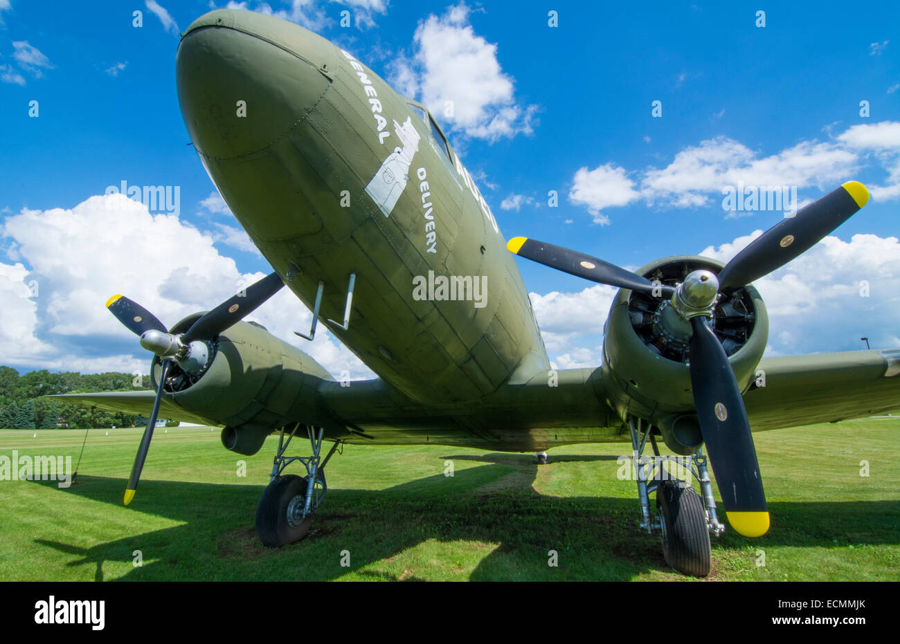 Oshkosh Wisconsin historical aircraft in front of famous EAA