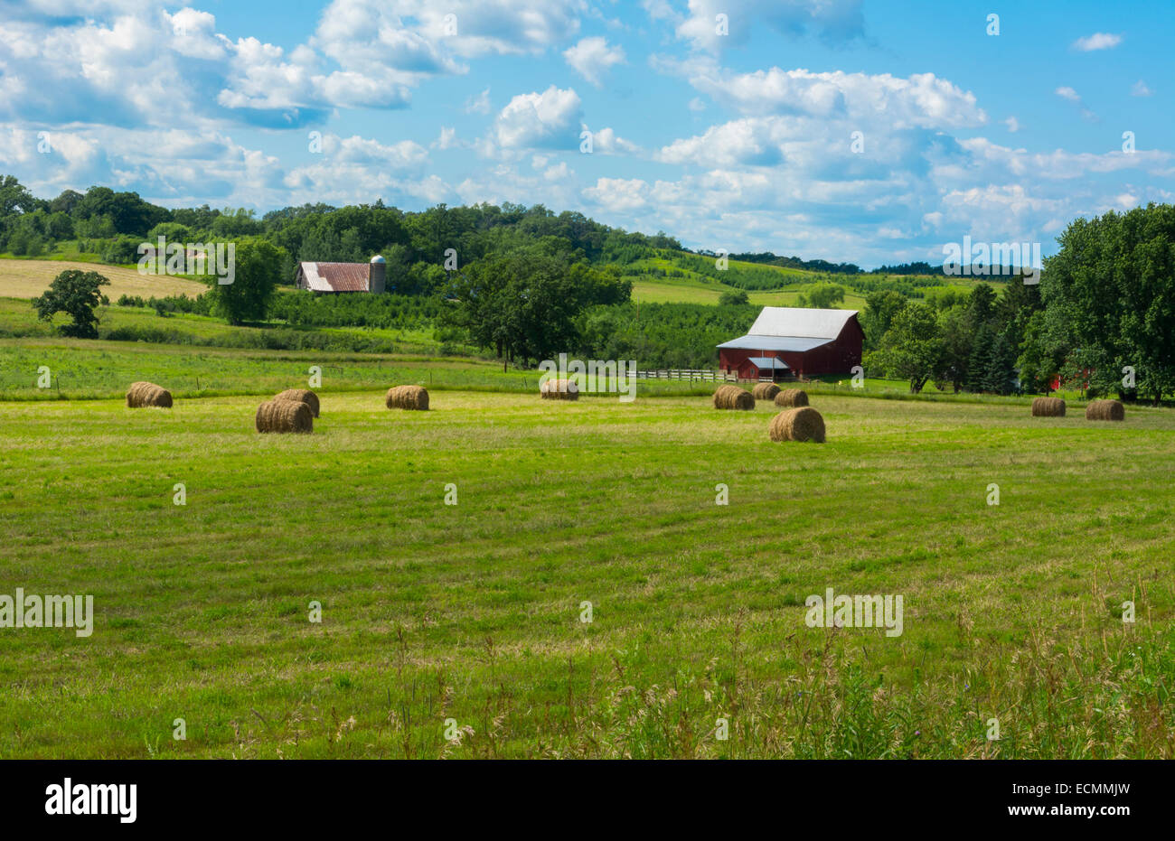 Eau Claire Wisconsin farming fields farm in hills of outside the