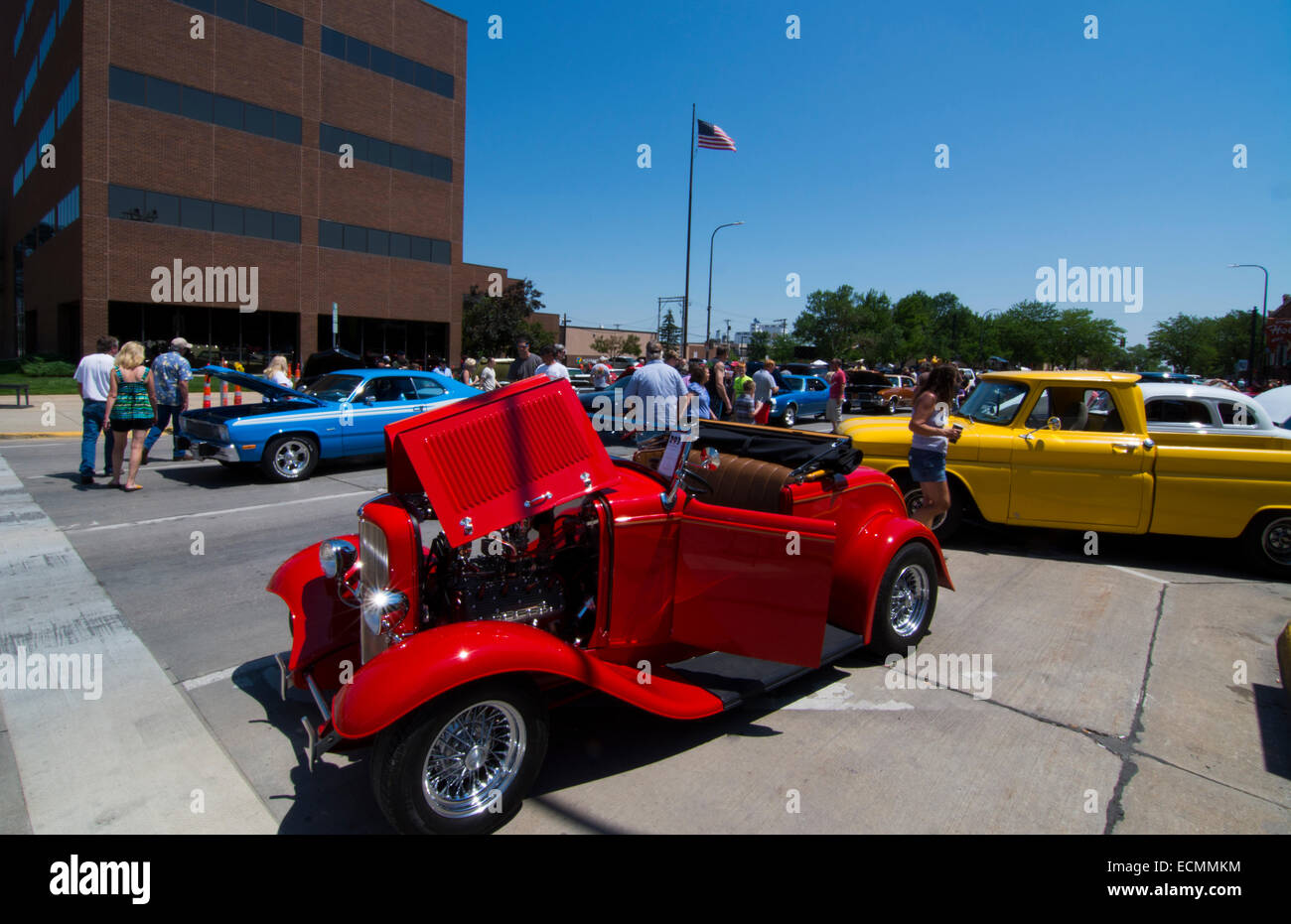 Rapid City South Dakota street Cruiser Car Show in downtown with old