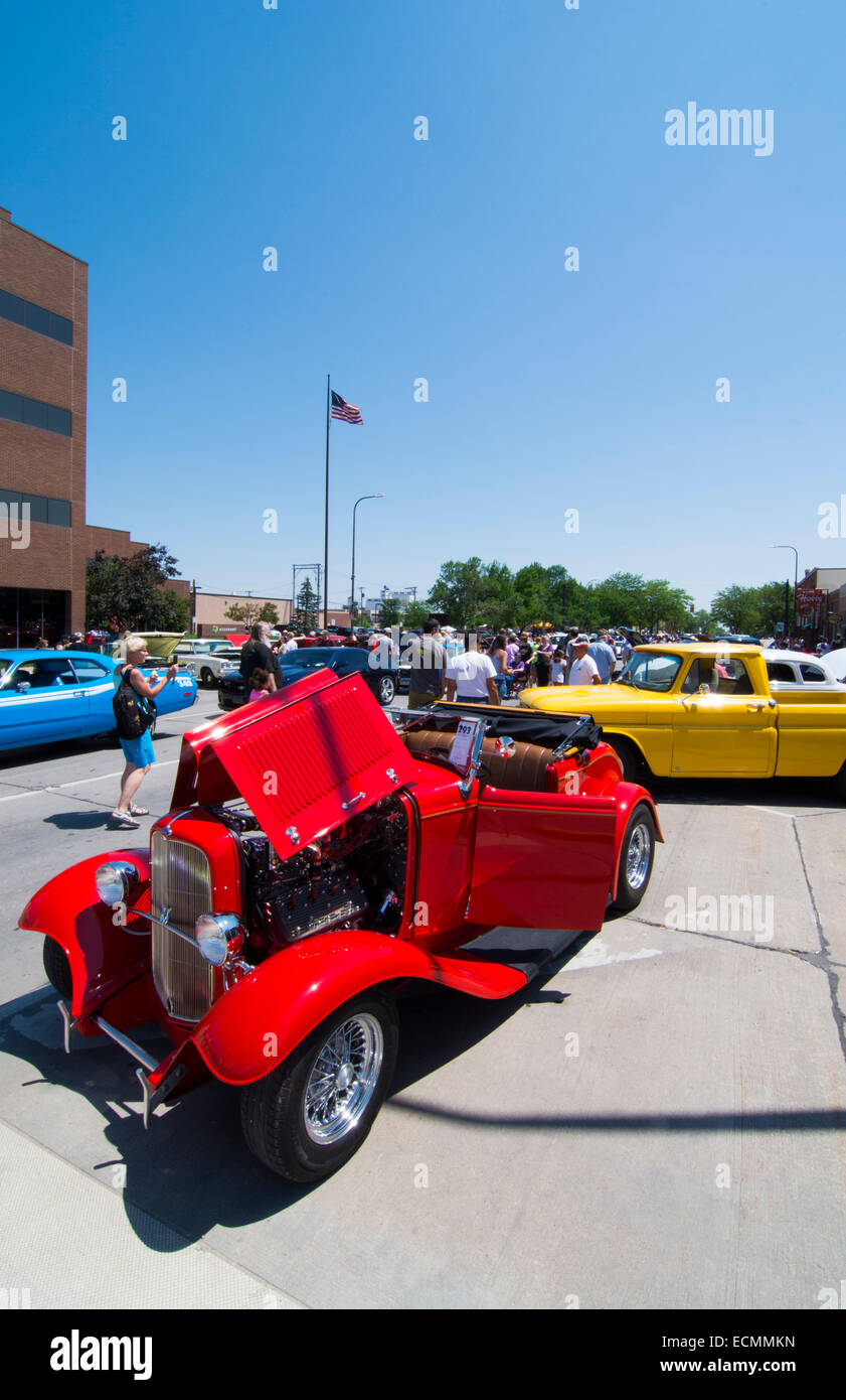 Rapid City South Dakota street Cruiser Car Show in downtown with old