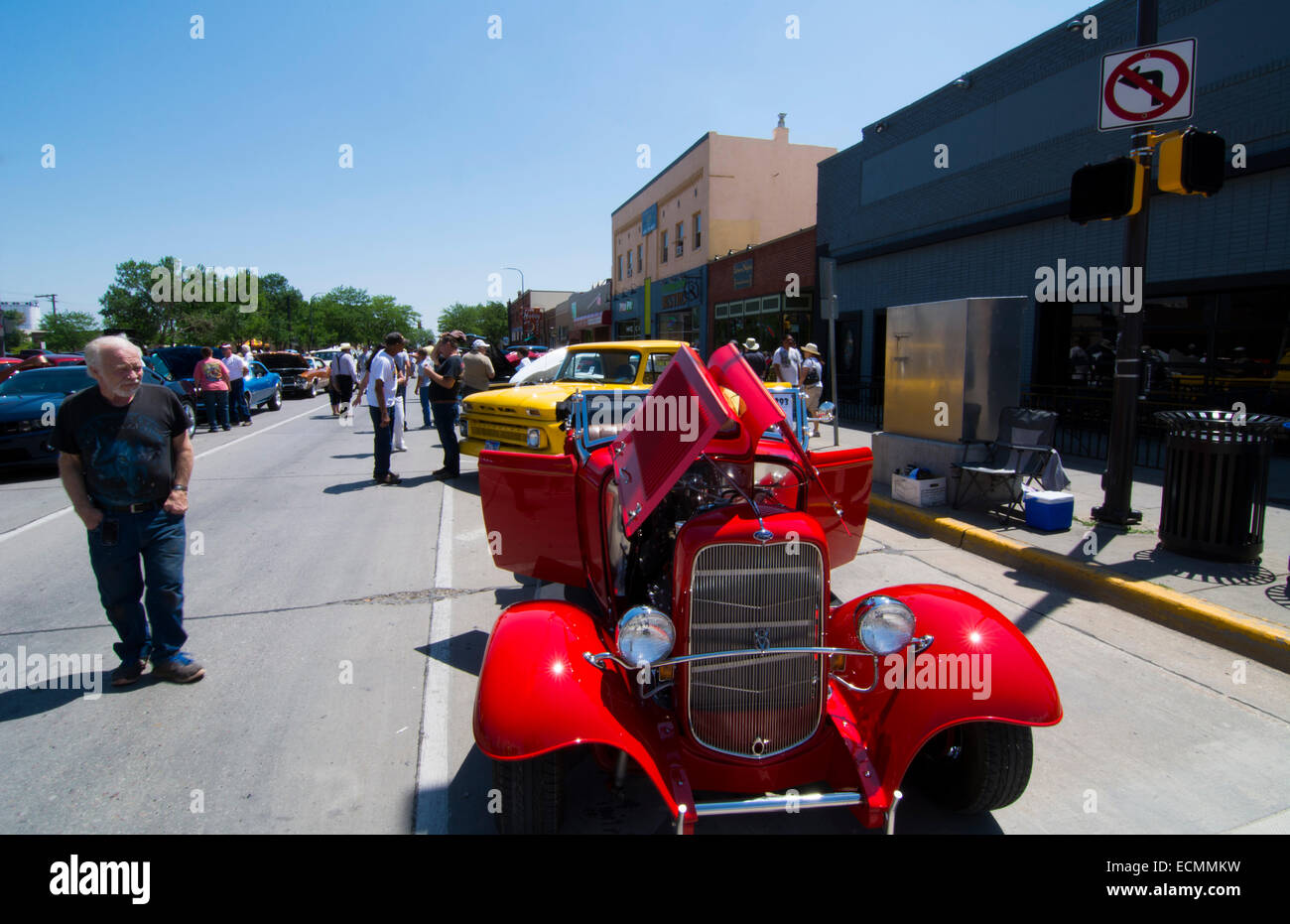 Rapid City South Dakota street Cruiser Car Show in downtown with old