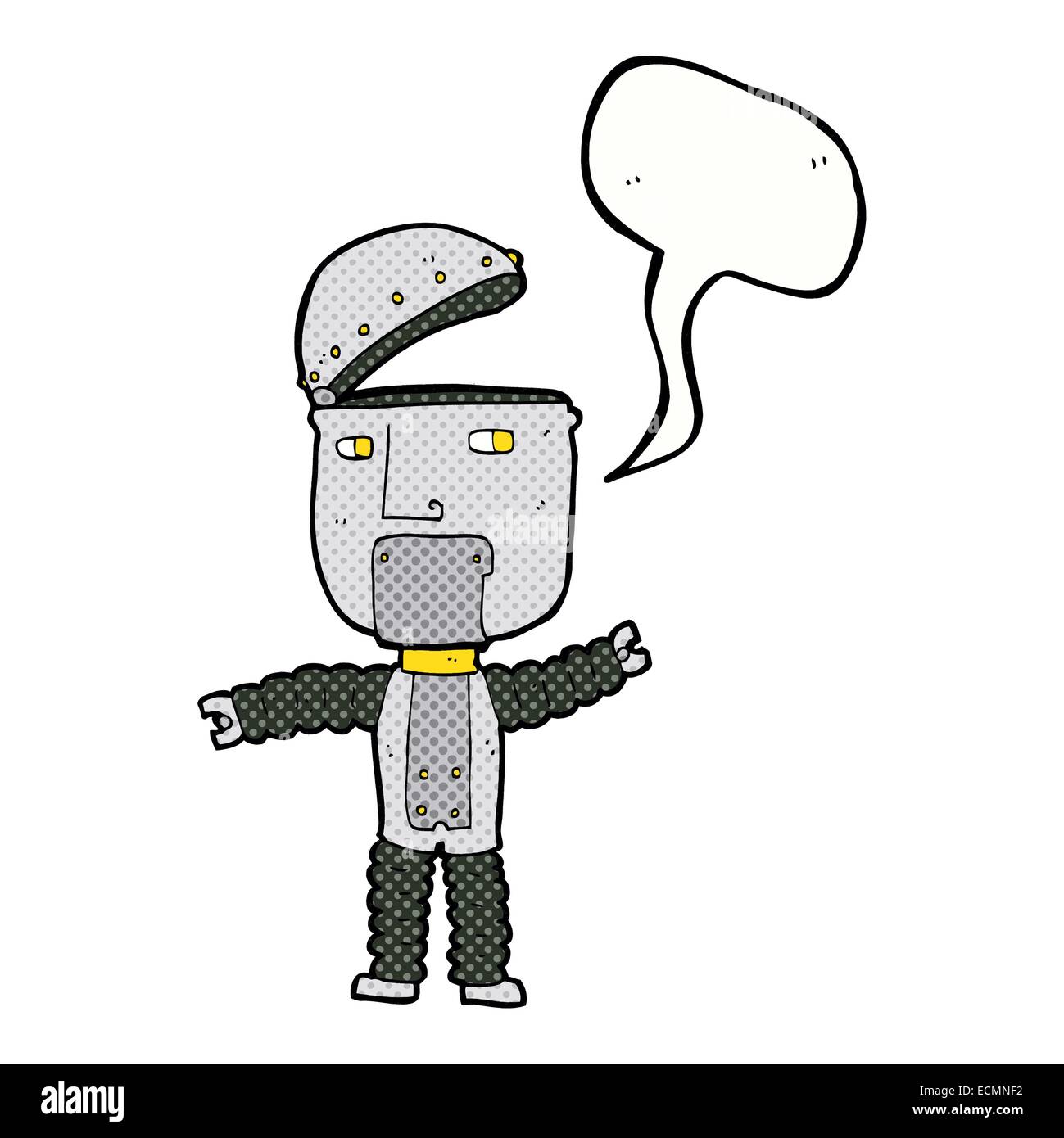 cartoon robot with speech bubble Stock Vector Image & Art Alamy