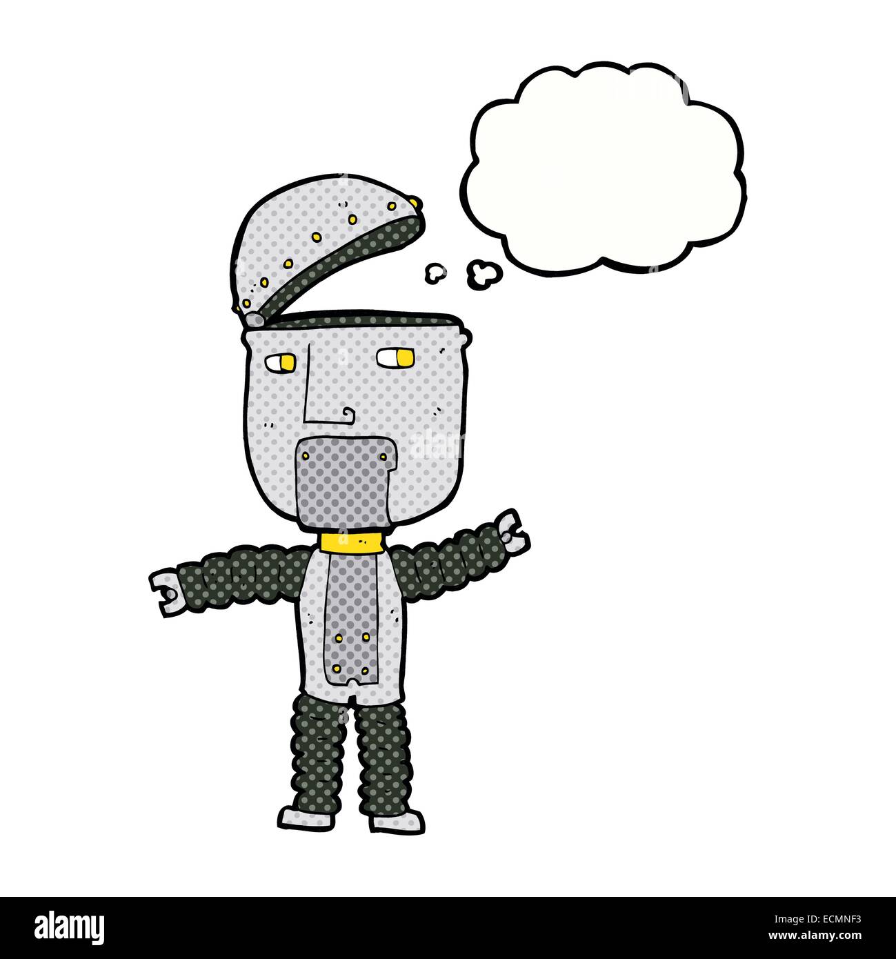 cartoon robot with thought bubble Stock Vector Image & Art Alamy
