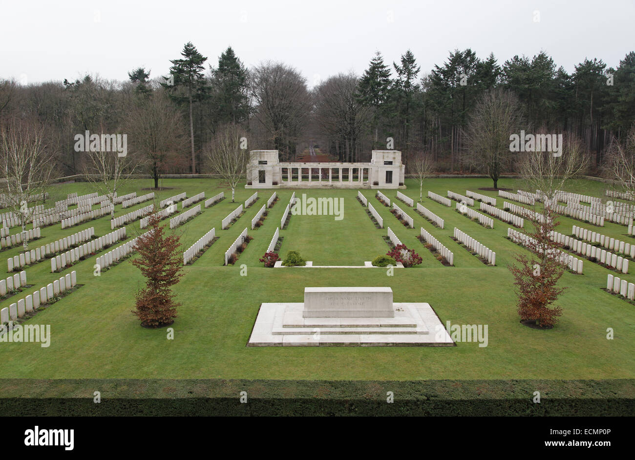 First World War memorial and Cemetery for the 5th Australian Division.Zonnebeke Belgium.In Remembrance. Stock Photo