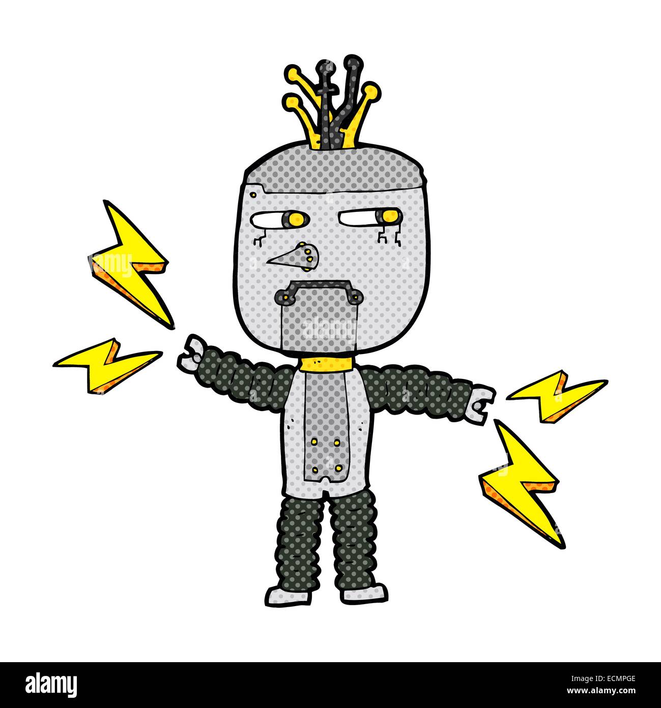 cartoon waving robot with thought bubble Stock Vector Image & Art - Alamy