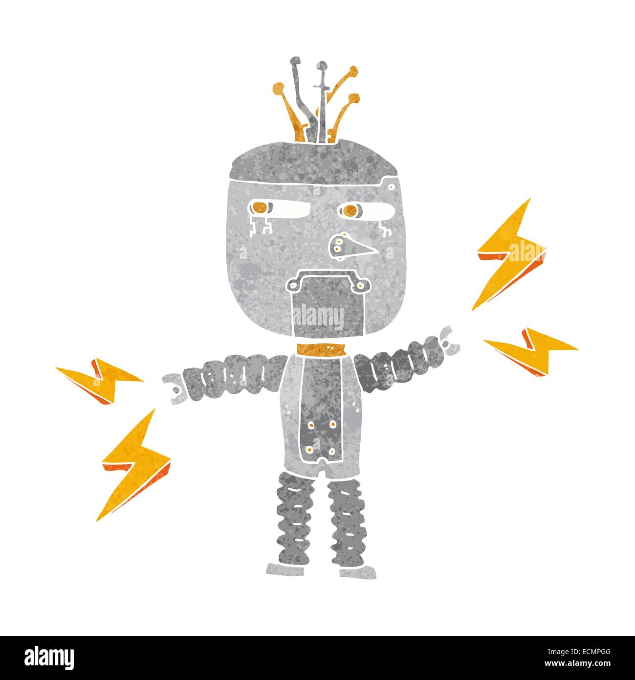 cartoon waving robot with thought bubble Stock Vector Image & Art - Alamy