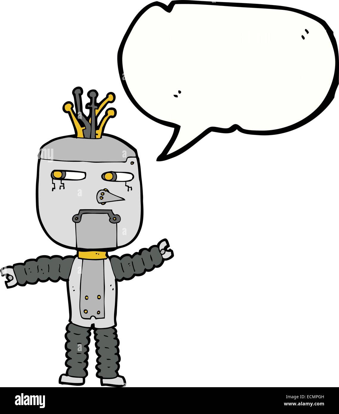 cartoon waving robot with speech bubble Stock Vector Image & Art - Alamy