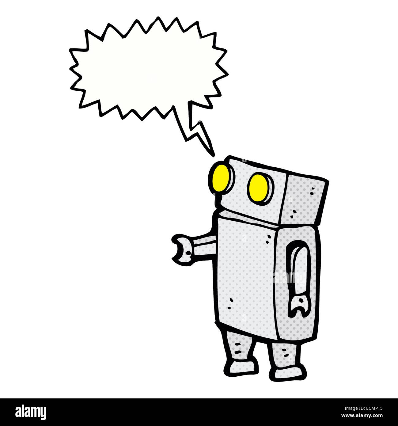 cartoon robot with speech bubble Stock Vector Image & Art - Alamy