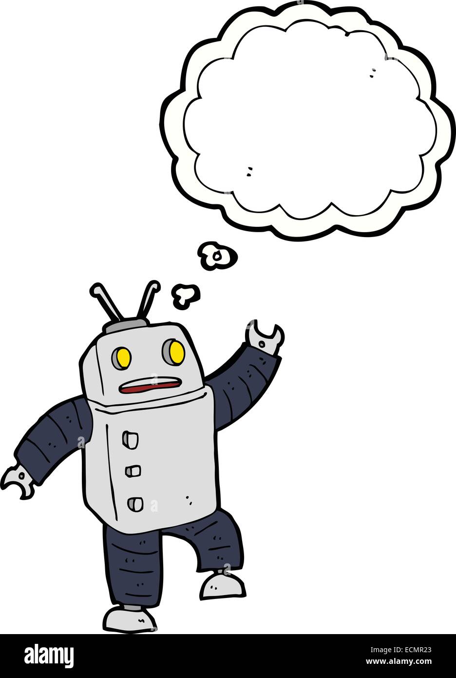 cartoon robot with thought bubble Stock Vector Image & Art - Alamy