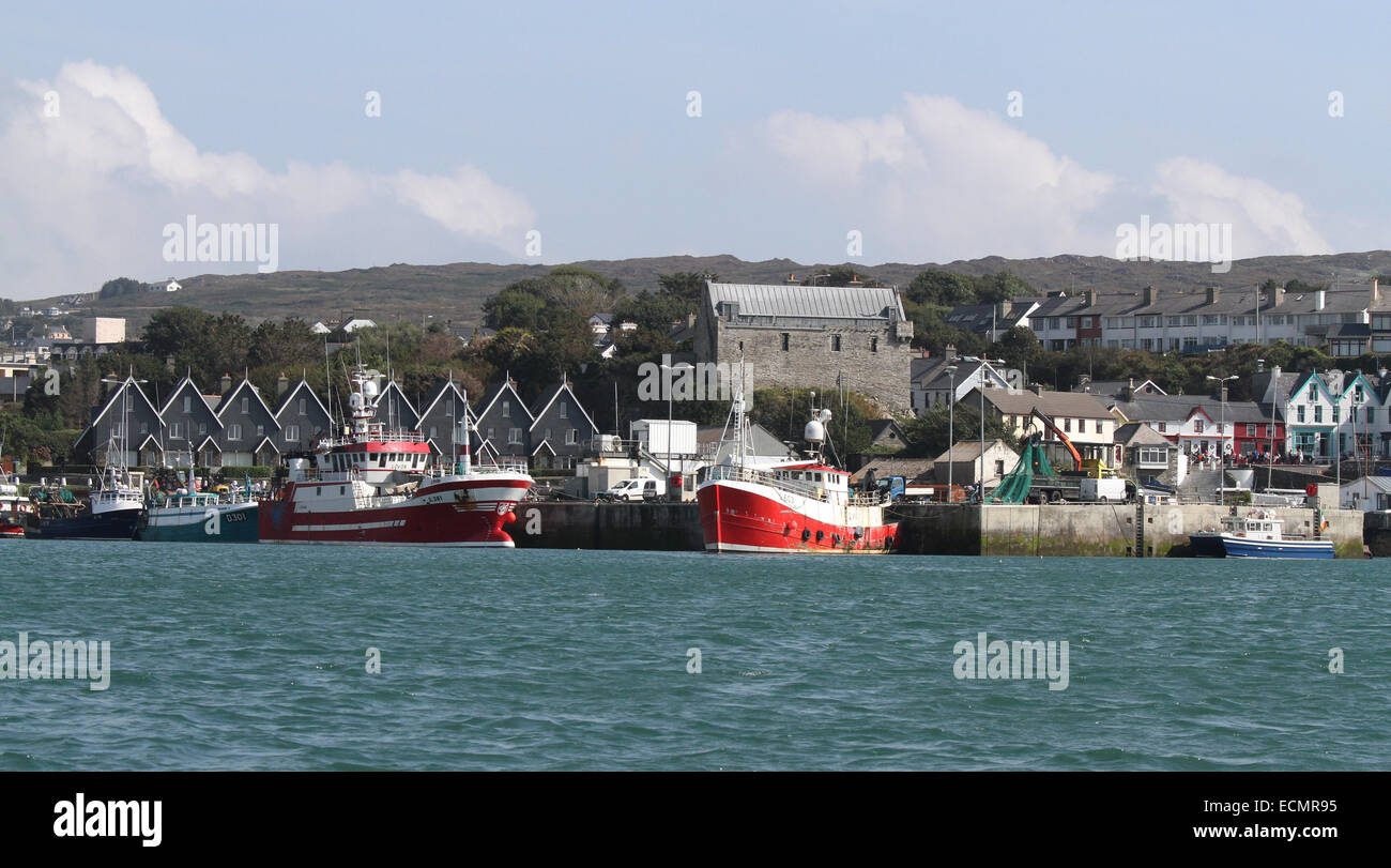 Fishing village on the coast of Ireland in County Cork with fishing