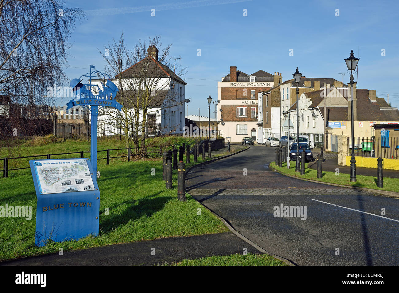 Entrance to Blue Town, Sheerness, Sheppey, UK Stock Photo Alamy