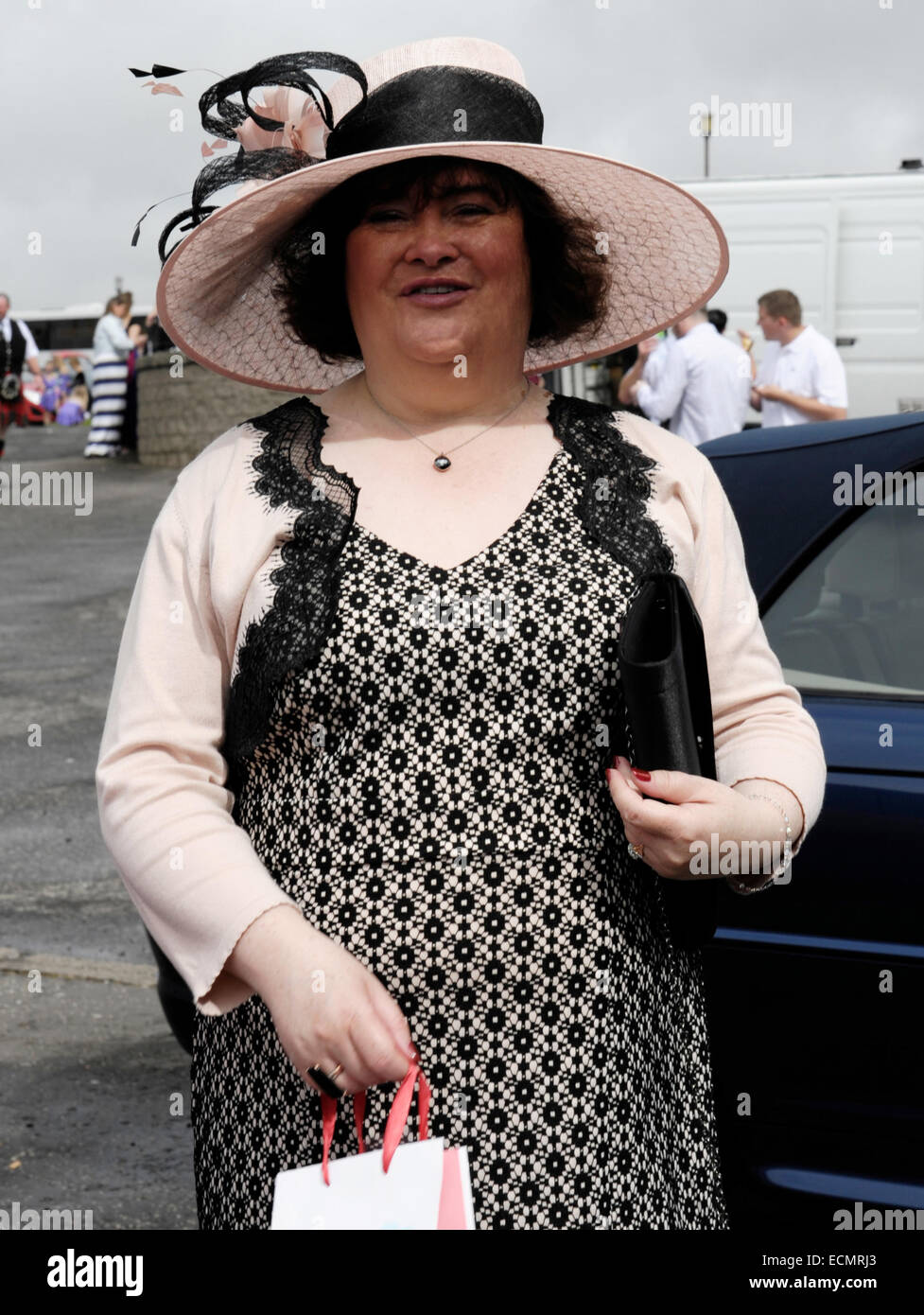 Susan Boyle attends her local Children's Gala Day in Blackburn, West Lothian. She was in the party of VIPs who all present the Gala Queen Chloe Mason with a gift.  Featuring: Susan Boyle Where: Blackburn, United Kingdom When: 14 Jun 2014 Stock Photo