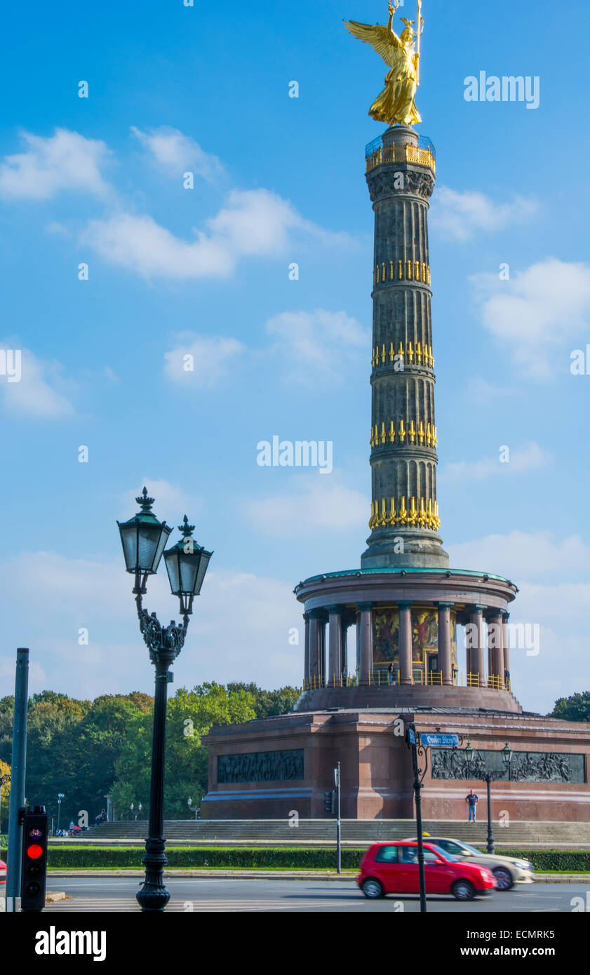 Berlin Germany Victory Tower Siegessaule in city center to honor Prussia victory in 1866 with