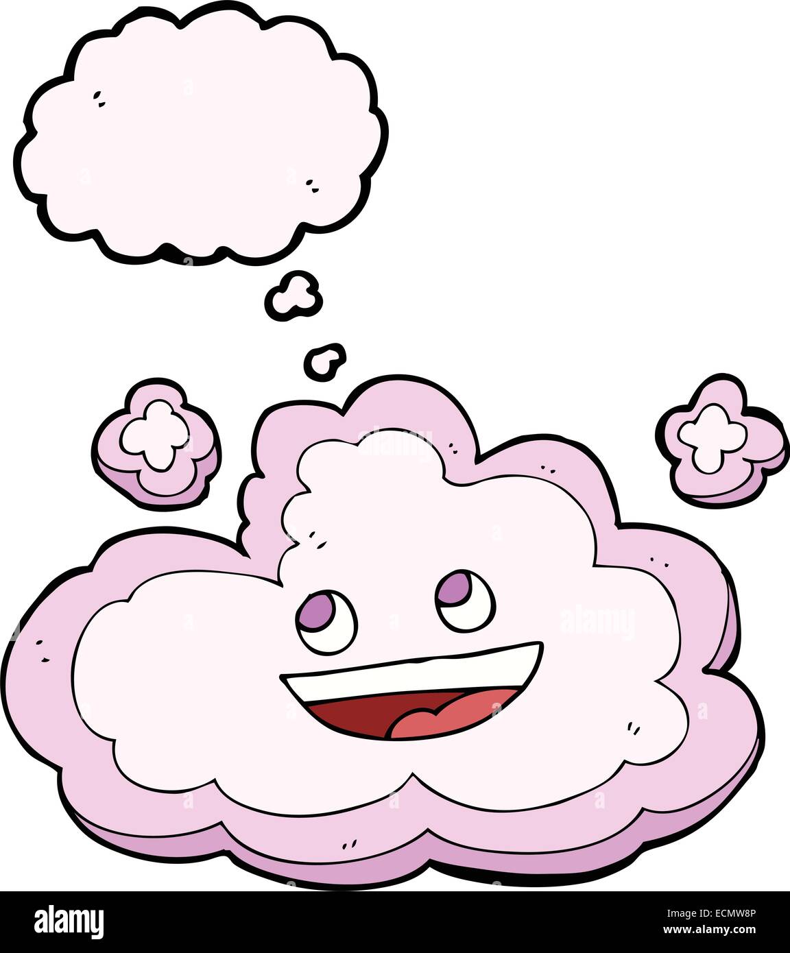 cartoon decorative cloud with thought bubble Stock Vector Image & Art ...