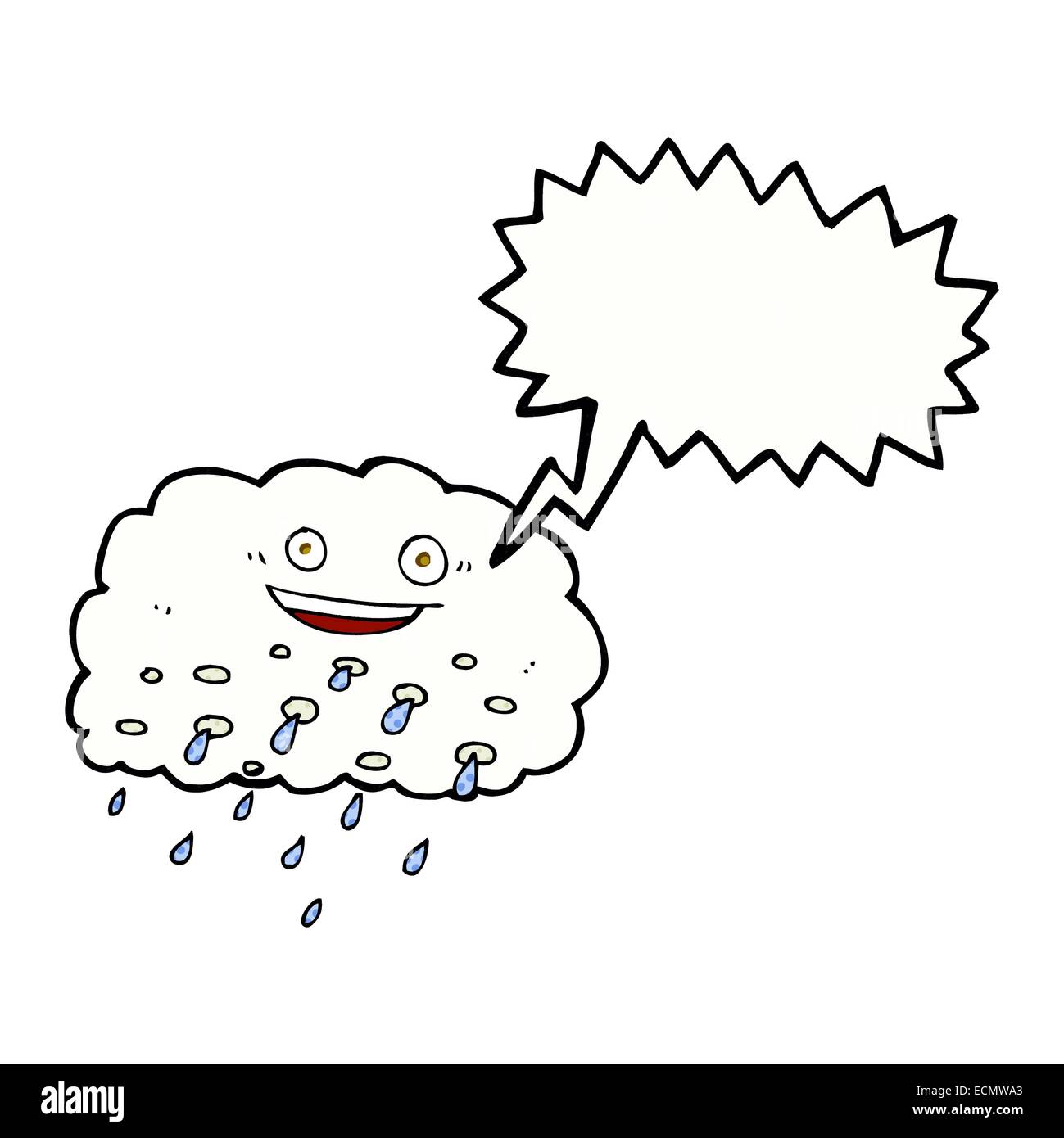 cartoon rain cloud with speech bubble Stock Vector Image & Art - Alamy