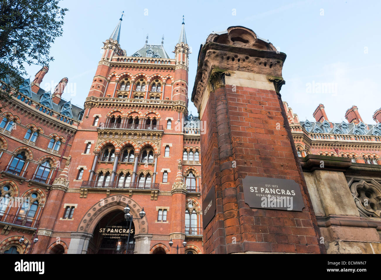 LONDON, UK - NOVEMBER 20: Facade of the St. Pancras Renaissance Hotel. November 20, 2014 in London. Formerly used as railway off Stock Photo