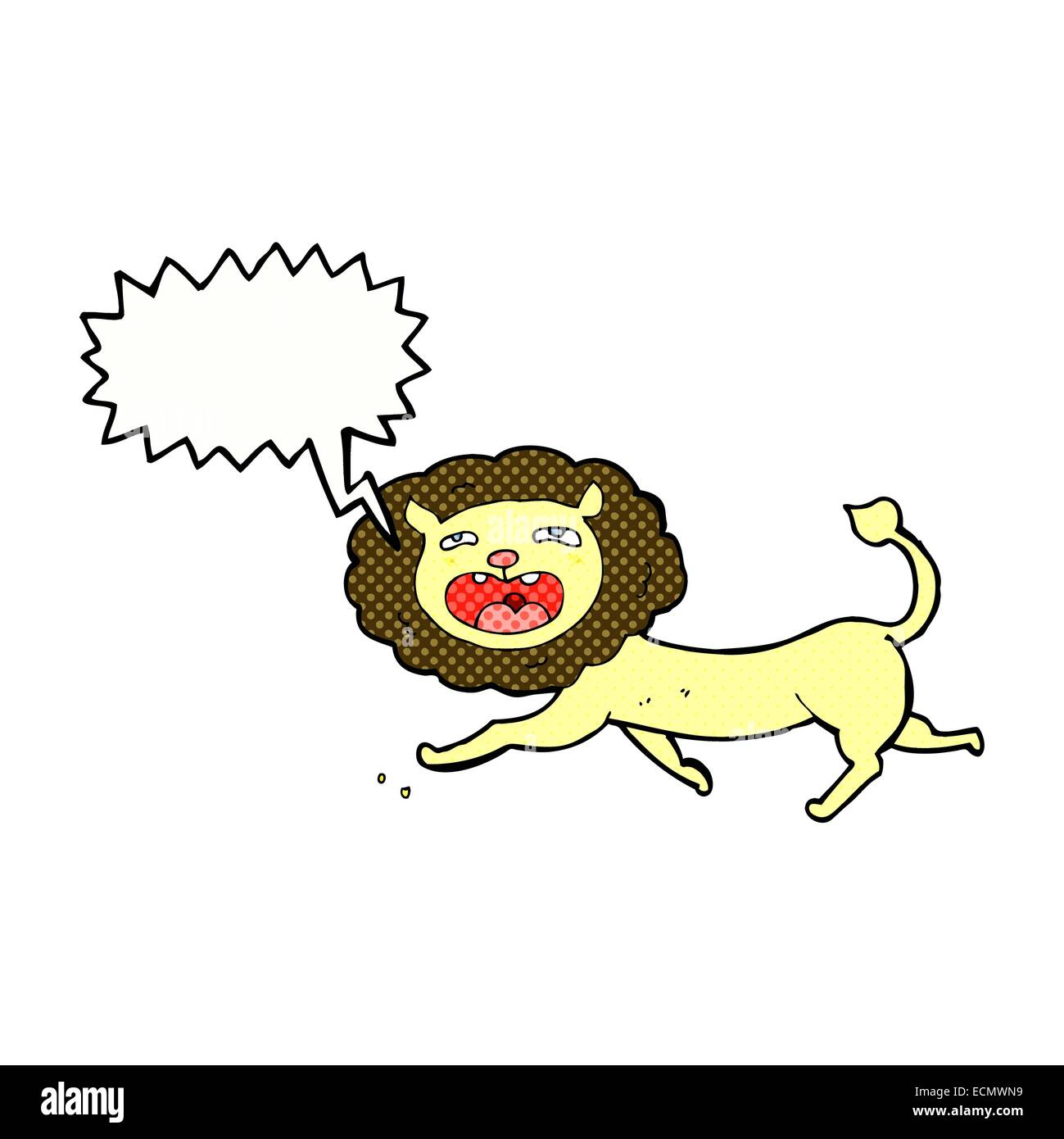 cartoon lion with speech bubble Stock Vector Image & Art - Alamy
