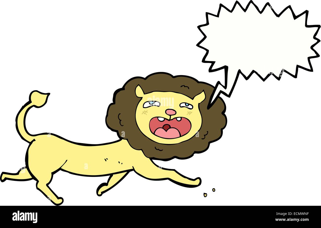 cartoon lion with speech bubble Stock Vector Image & Art - Alamy