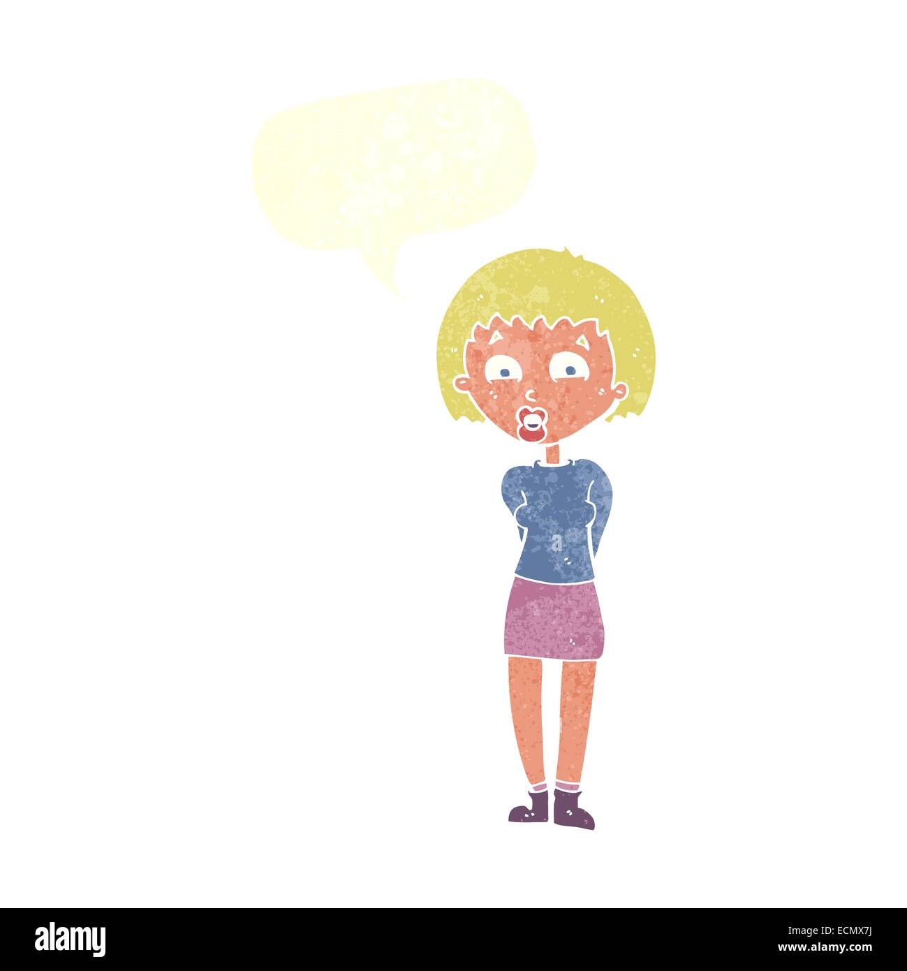 cartoon surprised woman with speech bubble Stock Vector Image & Art - Alamy