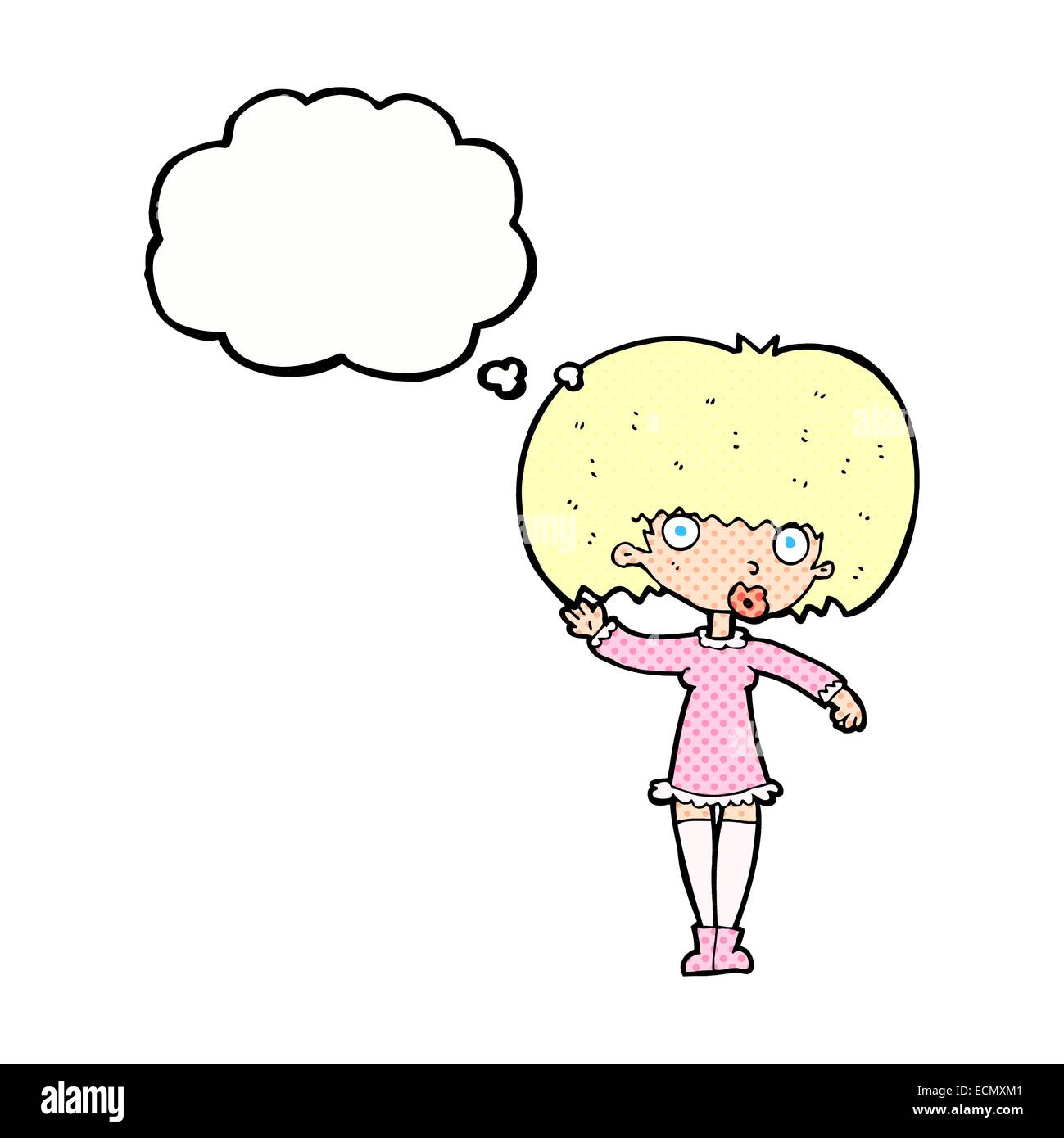 Cartoon girl waving bubble hi-res stock photography and images - Alamy