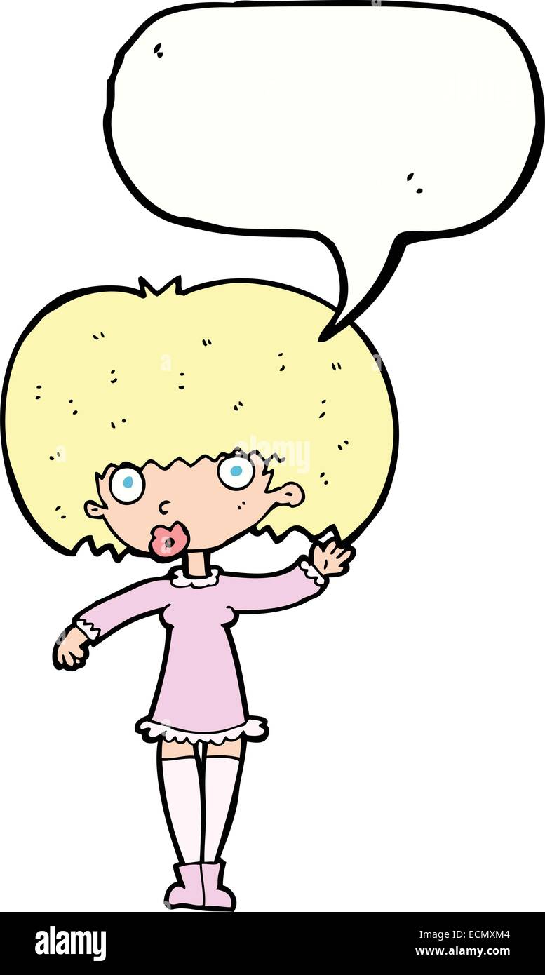 Cartoon girl waving bubble hi-res stock photography and images - Alamy