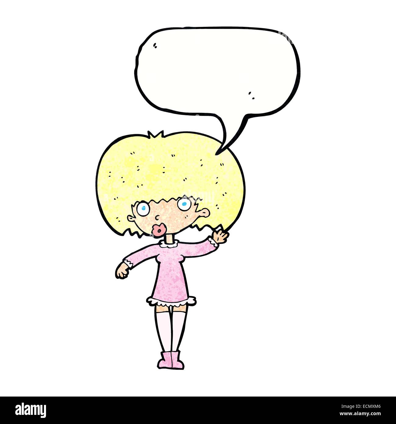 Cartoon girl waving bubble hi-res stock photography and images - Alamy