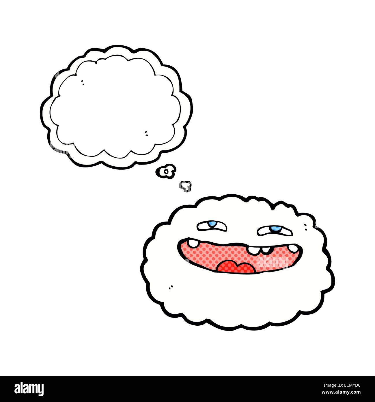 happy cartoon cloud with thought bubble Stock Vector Image & Art - Alamy
