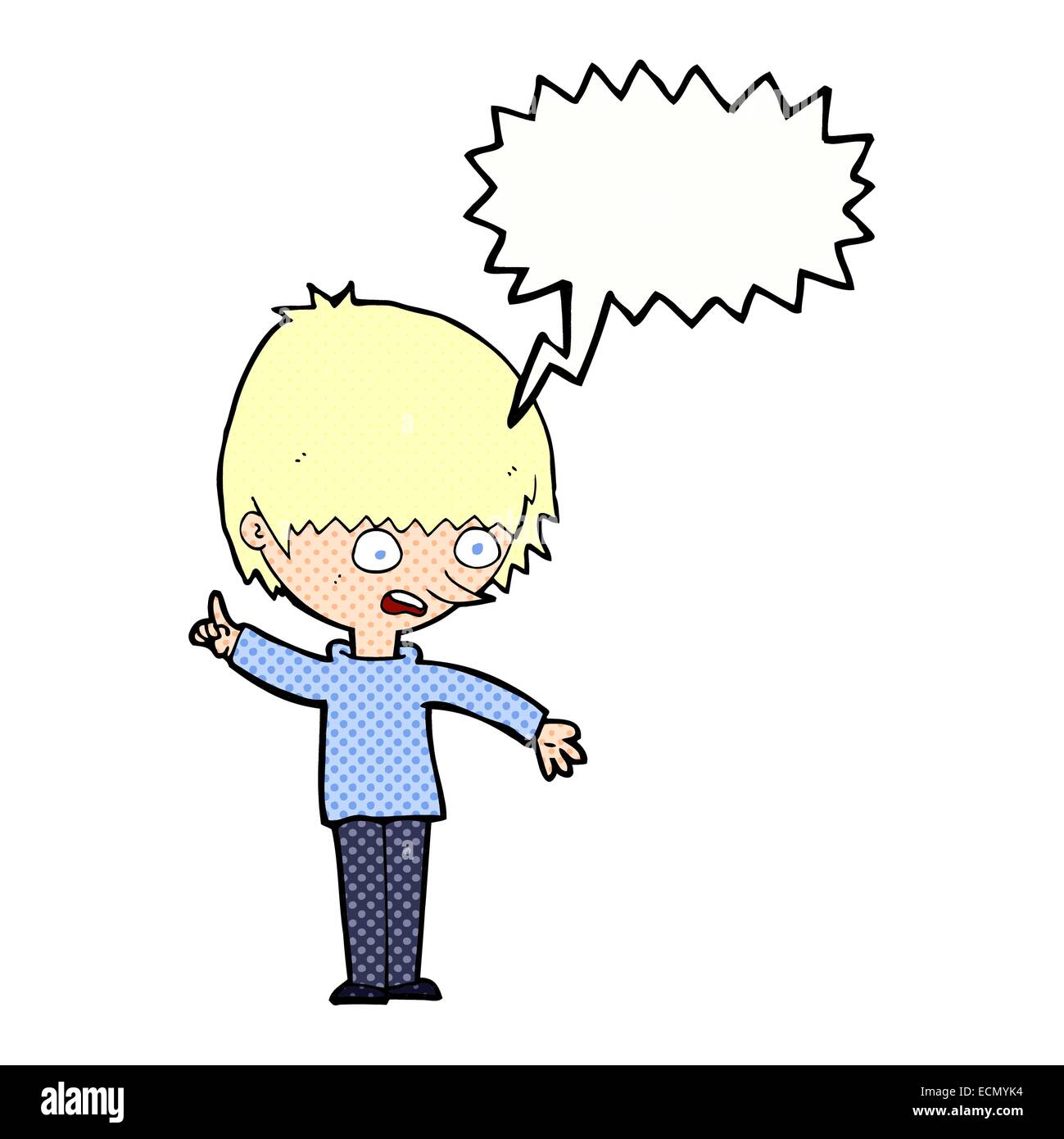 cartoon boy with question with speech bubble Stock Vector