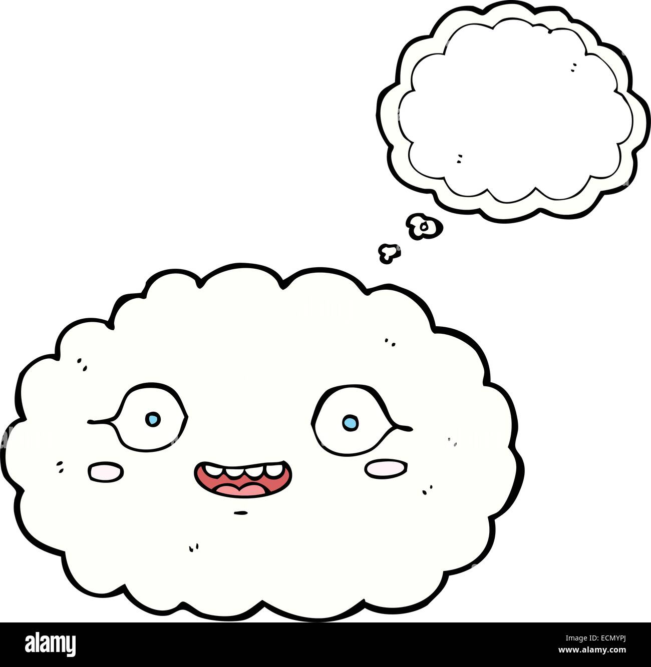 happy cartoon cloud with thought bubble Stock Vector Image & Art - Alamy