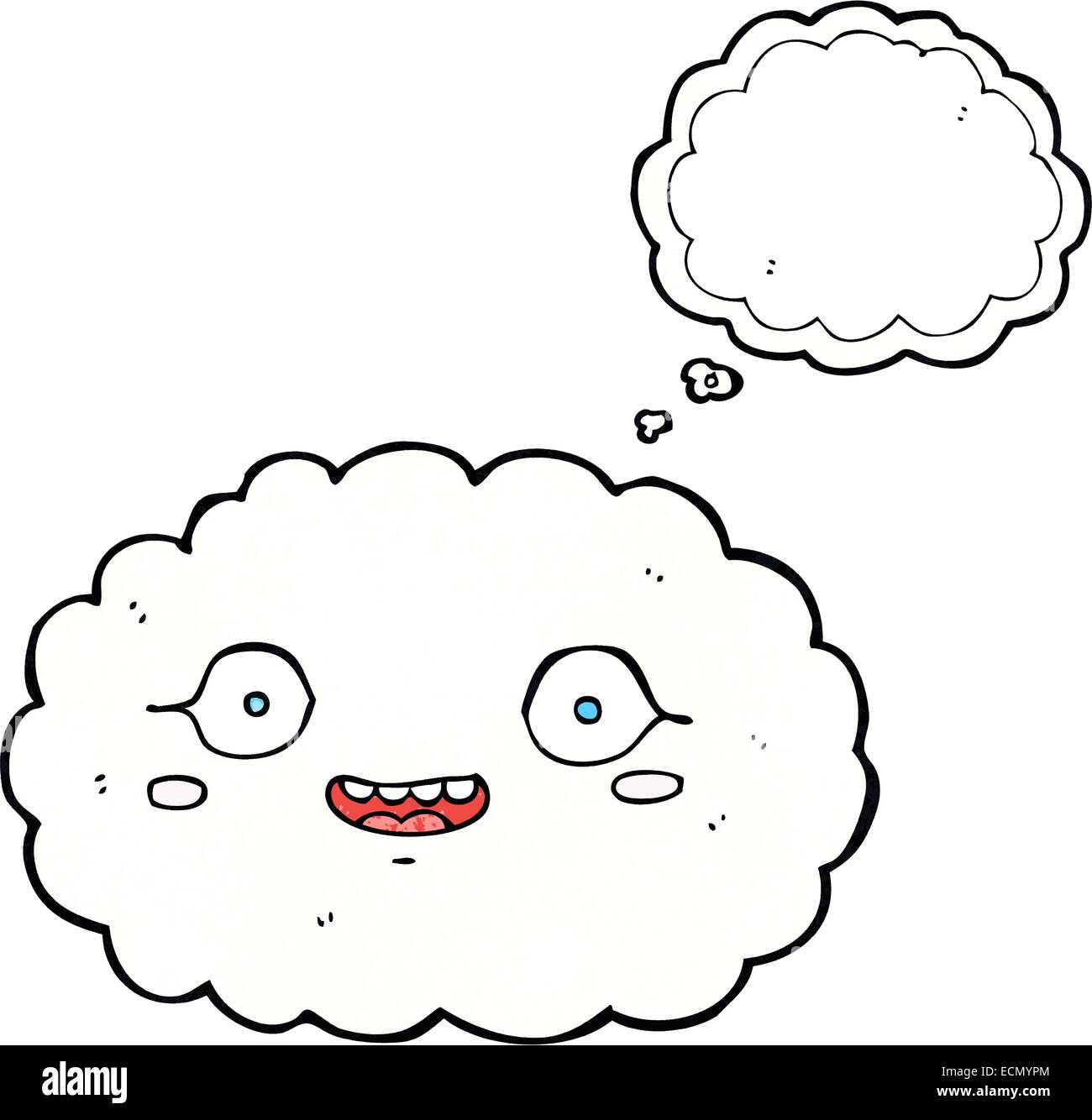 happy cartoon cloud with thought bubble Stock Vector Image & Art - Alamy
