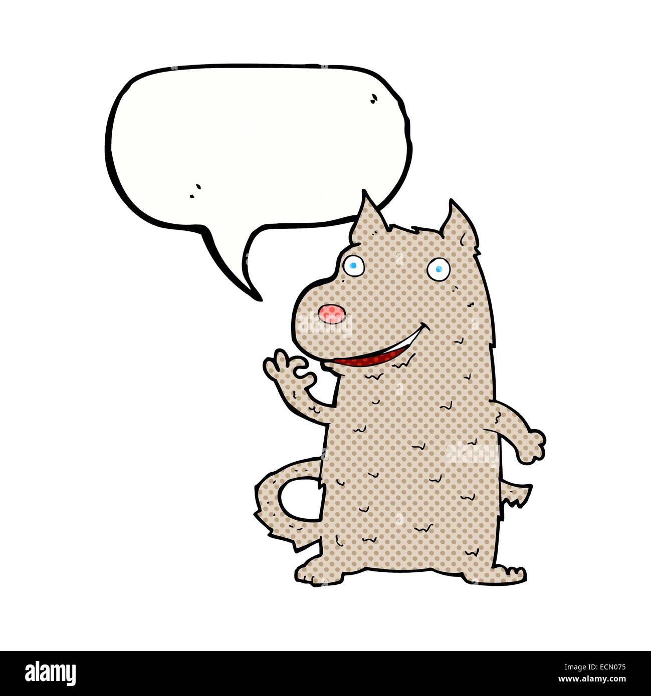 cartoon happy dog with speech bubble Stock Vector Image & Art - Alamy