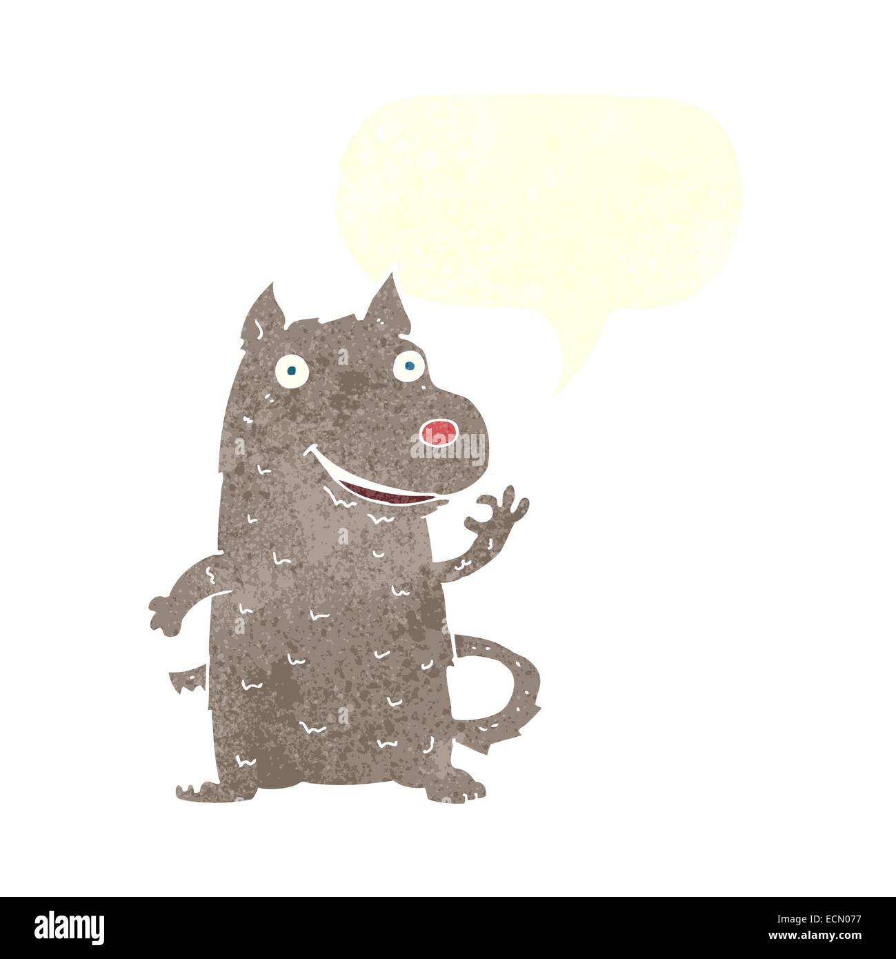 cartoon happy dog with speech bubble Stock Vector Image & Art - Alamy